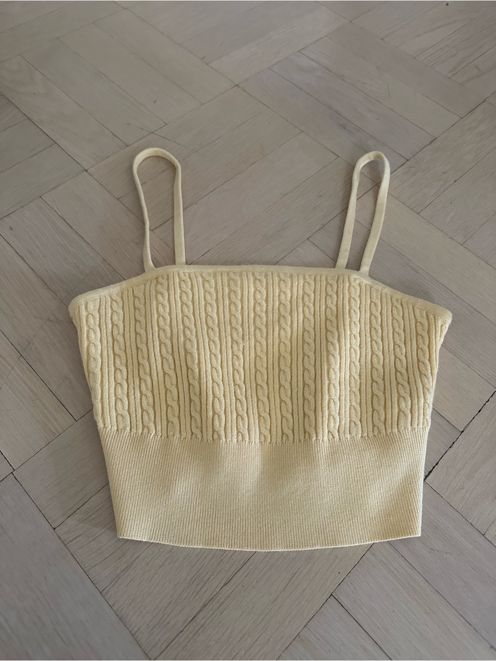 Alo Yoga Yellow Mini Cable Sweater Tank Warm Butter Small Like New